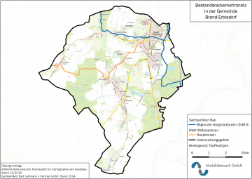 Radverkehrsinfrastruktur Brand-Erbisdorf (Bestand 2020)